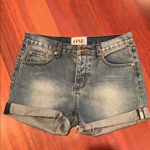 One Teaspoon Denim Chargers Jean Shorts Sz 25